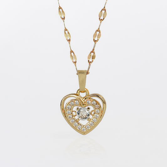 Elegant Heart Pendant Necklace – Sparkling Crystal Accent