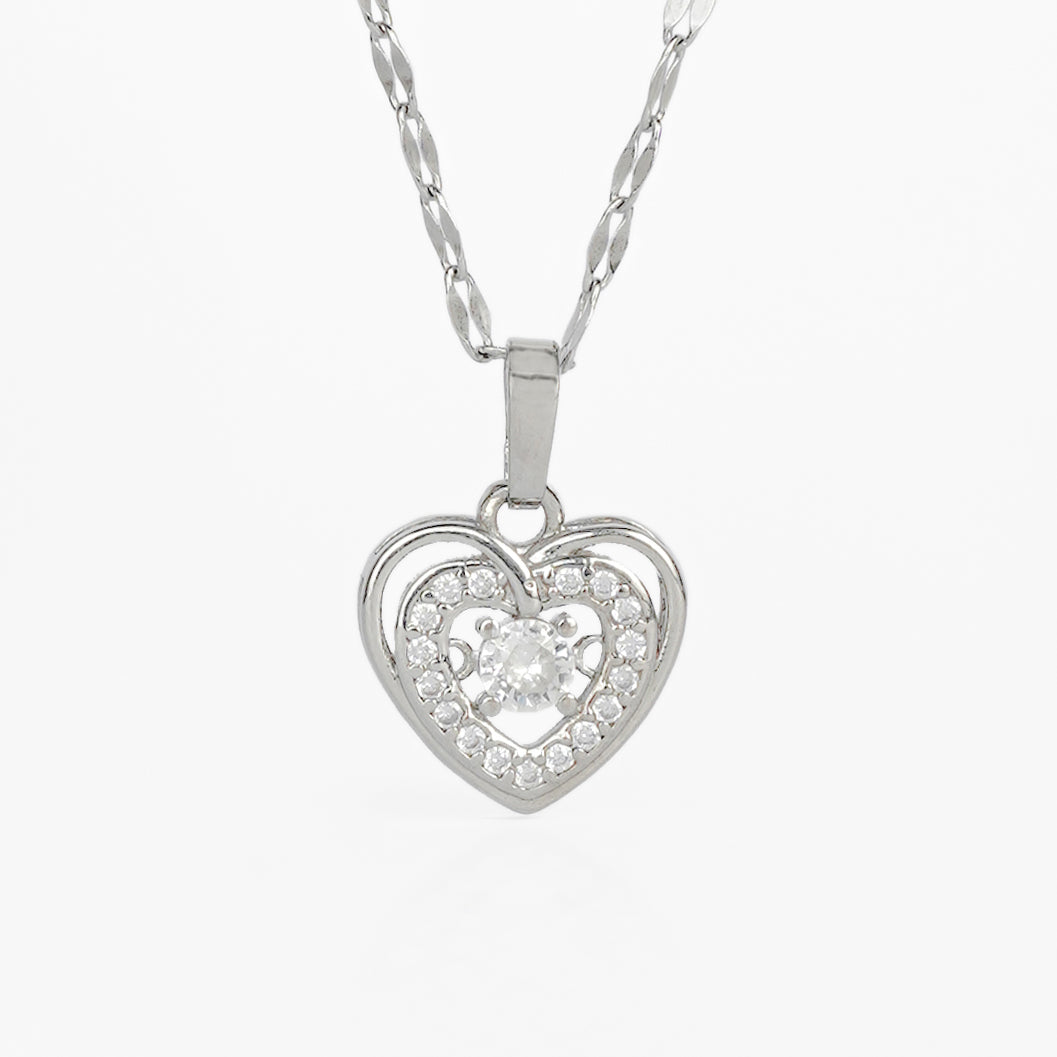 Elegant Heart Pendant Necklace – Sparkling Crystal Accent